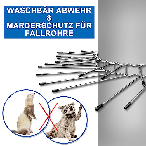 Katzenabwehrgürtel, 2er Marderabwehrgürtel für Fallrohre, Marderabwehr aus Galvanisiertem Stahl für Haus, Durchmesser Ø 100 mm bis Ø 130 mm, Marderschreck Waschbär Abwehr Marderschutz