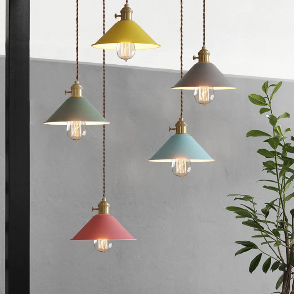 Żyrandol w kolorze cukierków retro industrialny 1 lampa wisząca kreatywny nowoczesny regulowany jadalnia styl rustykalny (khaki)