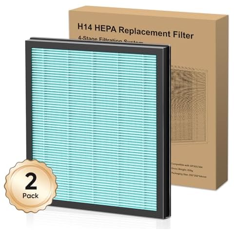 DAYETTE AP303/304 Replacement H14 HEPA Filter, Designed for Toxin Absorber, Activated Carbon Cover