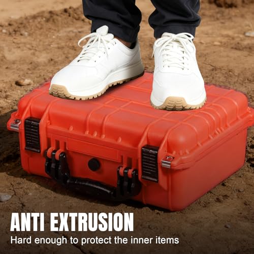 Image of Jack Boss 16x 12.8x 6.8 Inch Hard Case, Portable Weather Waterproof Protective Camera Case with Customizable Foam, Fit Use of Drones, Camera, Equipments, Orange