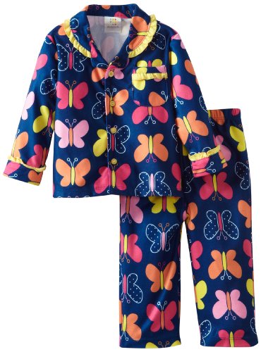 Disney Baby Girls' Butterfly Pajama Set, Blue Print, 18 Months