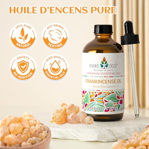 EVOKE OCCU Weihrauch ätherisches Öl 118ml, reines Weihrauchöl für Diffusor Haut Massage Kerze Seife machen- 4 FL Oz