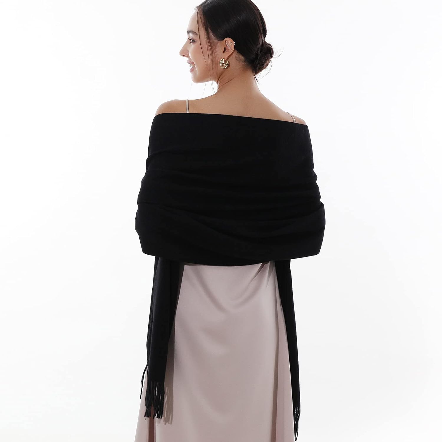 RIIQIICHY Winter Scarfs for Women Pashmina Shawls Wraps for Evening Dresses Large Warm Soft Scarves - Image 3