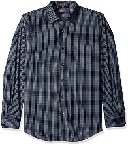 Van Heusen Men's Fit Traveler Stretch Long Sleeve Button Down Non Iron Shirt, Rich Crisp Blue, Medium Slim