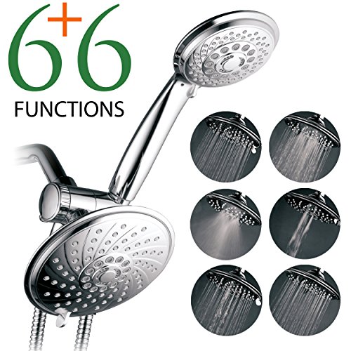 Combo regadera mano y lluvia 6" Hotel Spa c/manguera acero miniatura 2