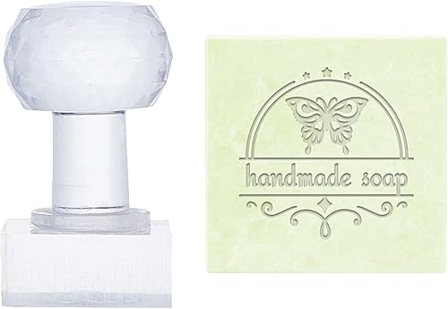 Miniatura 7 de PH PandaHall Sello de jabón de árbol, sello acrílico del árbol de la vida con asa, sello cuadrado de jabón, sello de impresión para jabón hecho a