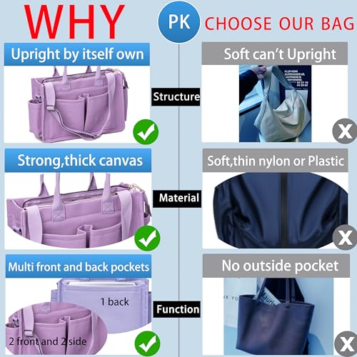 Image of ZHMO Canvas Tote Bag for Women,Women's Bags Crossbody Bags Work Laptop Tote Bag Large Handbags Purse for Travel Nurse Teacher