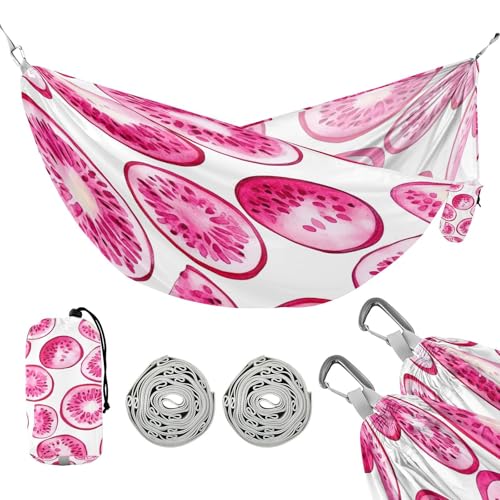 ATTX Watercolor Dragon Fruit Slice Camping Hammock - Lightweight & Portable Hammocks, Heavy Duty 330lbs Capacity for Indoor, Hiking, Backpacking, Travel, Backyard, Beach#599