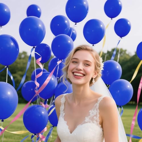 Image of 200pcs Royal Blue Balloons 5 Inch, Small Mini Latex Balloons for Party Birthday Baby Shower Anniversary Festival Arch Garland Decoration