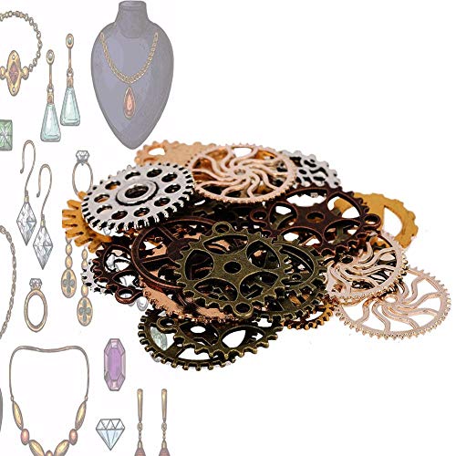 Antique Steampunk Gear, Vintage Keys Steampunk Gears Charms Pendant Clock Watch Wheel, Assorted Antique Vintage Gear Charms Pendants For Jewelry Diy Accessories #TOP22