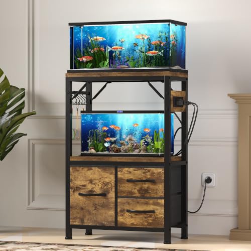 Heybly 5-10Gal Fish Tank Stand with Drawer, Power Outlet,200lbs HAS002SSR-1 by Heybly - Used condition - Image 9