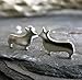 Welsh Pembroke Corgi Dog Polished Sterling Silver Stud Earrings Handmade in USA