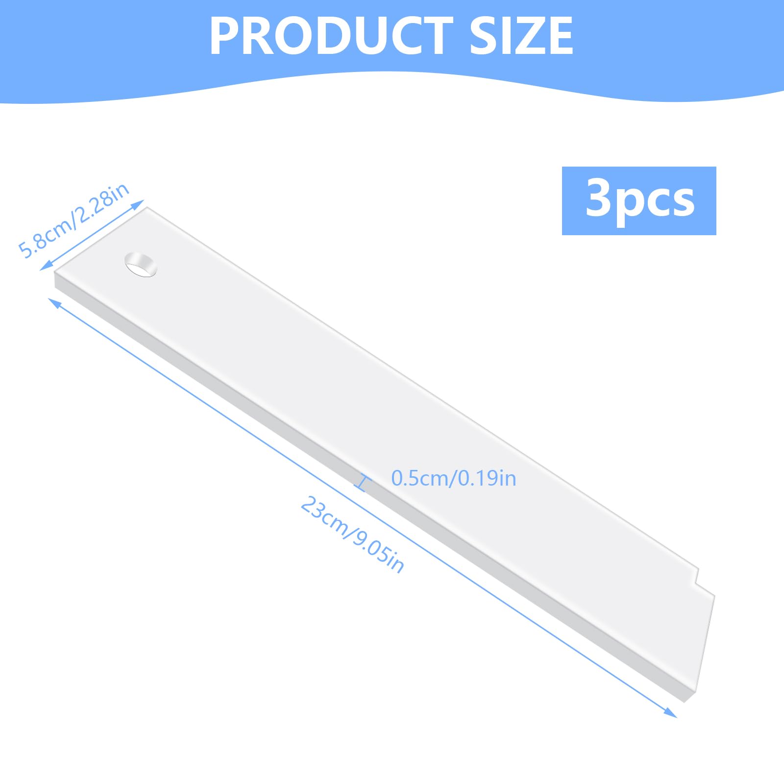 3 Pièces Grattoir Ski Cire, Grattage de Fartage 5 mm, Grattoir à Fartage Acrylique pour Skis et Snowboards pour Éliminer Les Résidus de Cire