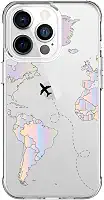 Capa Capinha Anti Impacto para Iphone 11, 12, 13, 14, 15 e suas variações Modelo Mapa Mundi Gradiente (Iphone 14)
