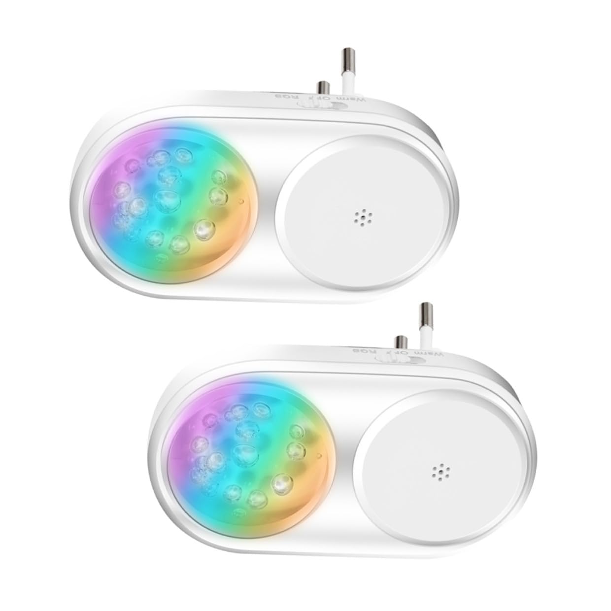 NOLITOY Luz Nocturna LED Enchufable de Color Blanco 2 Unidades Sensor | Pc, Instalación Sencilla, para Dormitorio y Baño, Dos Piezas, Luz Sensor al Anochecer