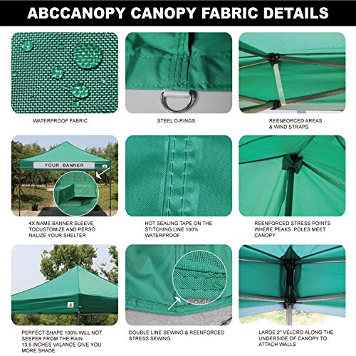 Image of ABCCANOPY Pop up Canopy Tent with Elegant Church Window 10X10,Forest Green