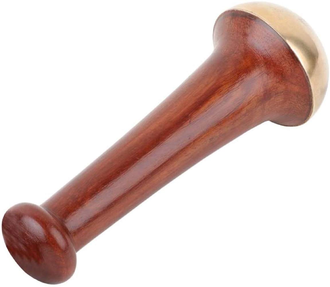 FEDUS kansa wand face Foot Body Massager With Wooden Handle Ayurvedic Benefits of Alloy Metal Massage For Detoxification And Deep Relaxation (5.5 Inch Natural, MEDIUM SIZE)