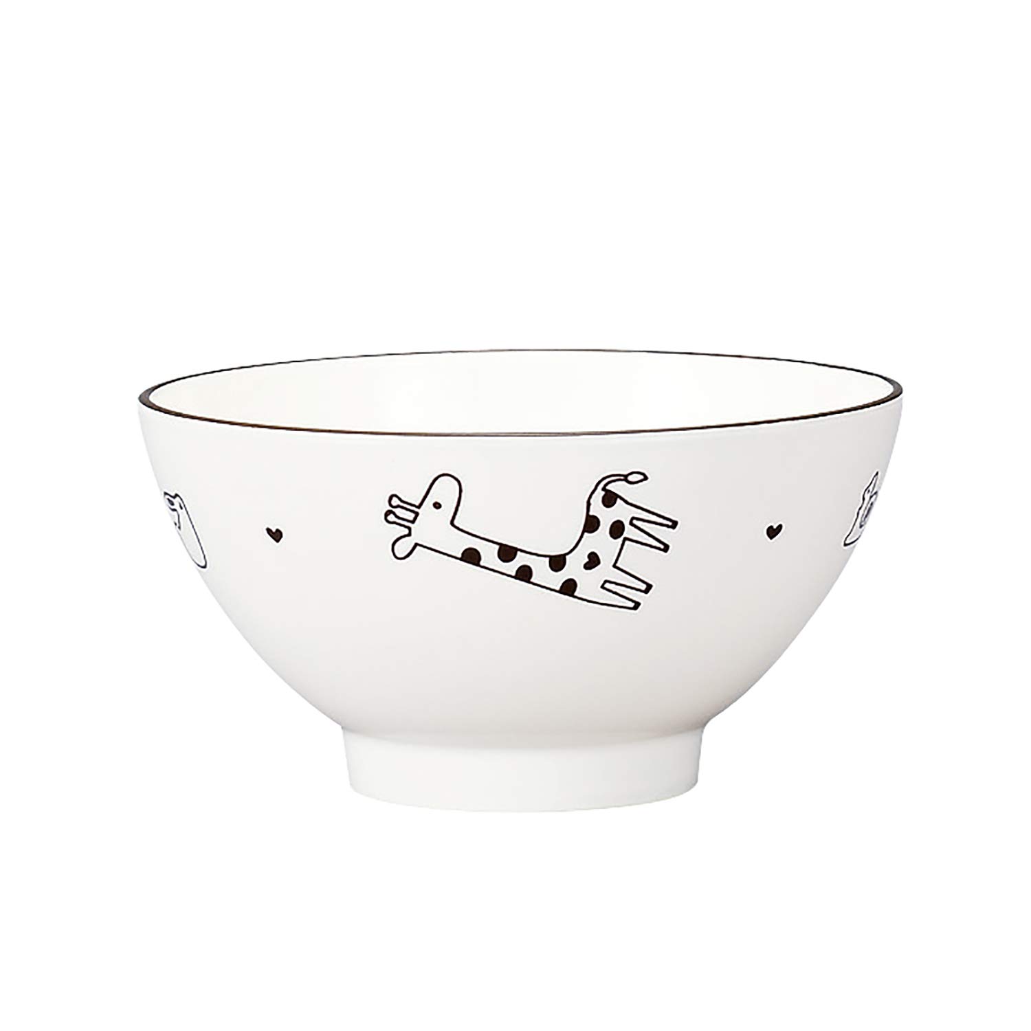 Miyamoto Sangyo Animaru Wakarudo Tea Bowl, White, Approx. 7.8 fl oz (220 ml)