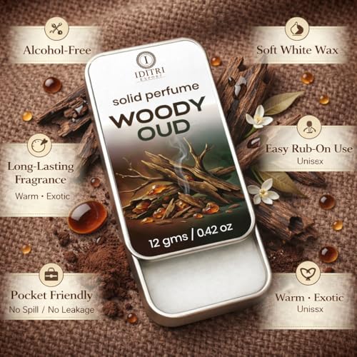 Image of Solid Perfume |V Noir&Woody oud Alcohol Free Wax Perfume Balm, Long Lasting | Pocket Tin 12g, Pack Of 2| Non Greasy Smooth Glide, Travel Friendly Men And Women