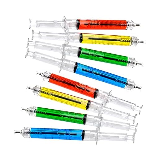 Operitacx 12 Piezas Cumpleaños De La Pluma Los Bolígrafos Fluorescentes Inyector De Jeringa Bolígrafo Pluma Estudiante Aguja De Pluma Rotuladores Fluorescencia Niño Pluma De