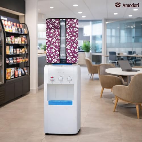 Image of Multicolor 20 Litre Water Dispenser Bottle Cover | Waterproof & Dustproof PVC Fabric | Reusable Protective Cover for 20L Water Can (floral-19)
