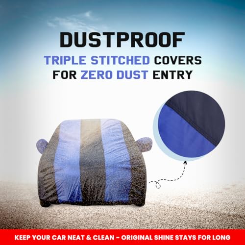 Image of Autofact Mahindra XUV 3xo Car Body Cover Triple-Stitched, Windproof with Buckle Belt, Elastic Hem, Uv Protection, Scratchproof & Dustproof, Soft Feather Fabric for All-Weather Protection(Royal Blue)