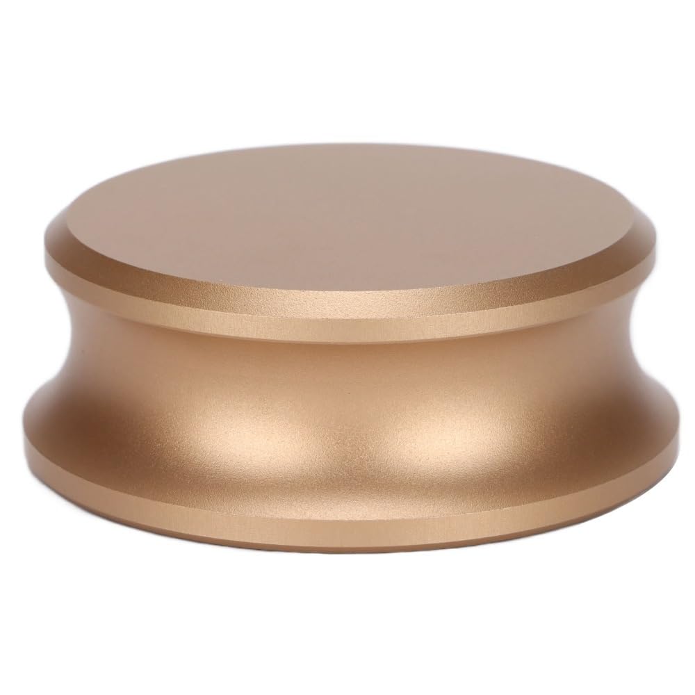 Aluminiowy stabilizator ciężaru, gramofon winylowy zacisk z silikonową podkładką dolną, średnica 7,6 cm (złoty)
