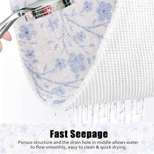 Image of Square Shower Mat Non Slip: 27x27 Inch Shower mats for Inside Shower with Drain Hole in Middle, Super Soft PVC Loofah Massage Shower Floor Mat, Anti Slip Shower Stall Mat, Quick Drying