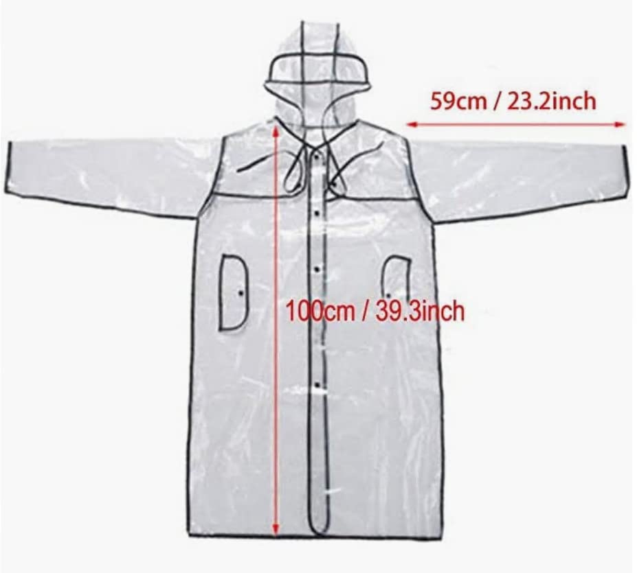 Tolxh Black Transparent Raincoat Ladies Girls Mens Boys Transparent Hoodie Transparent Raincoat Runway PVC Raincoat Black
