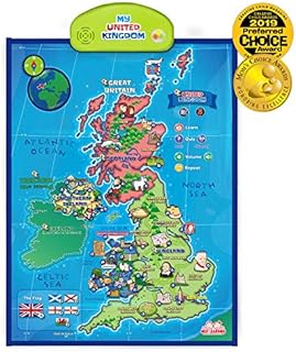 BEST LEARNING i-Poster My United Kingdom Interactive Map - Educational Talking Toy for Boys and Girls Ages 5 to 12 Years Old for Kids | UK Geography Electronic Game 5, 6, 7 Birthday Gift Present