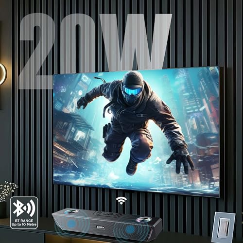 Image of Intex Beast Pro 20X Soundbar 20W Output with RGB Light | Bluetooth 5.0, USB, AUX, TF Card, TWS Pairing, Type-C Charging, 10 Hours Playback, Portable Home Audio Speaker System