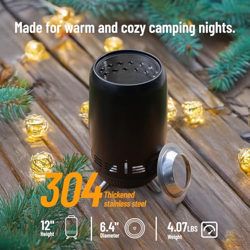 7 Inch Tabletop Fire Pit with Stand Smokeless 304 Stainless Steel Fire Pit for Camping Outdoor & Patio-Wood Burning or Pellet Fueled Portable Bonfire - Thumbnail 3