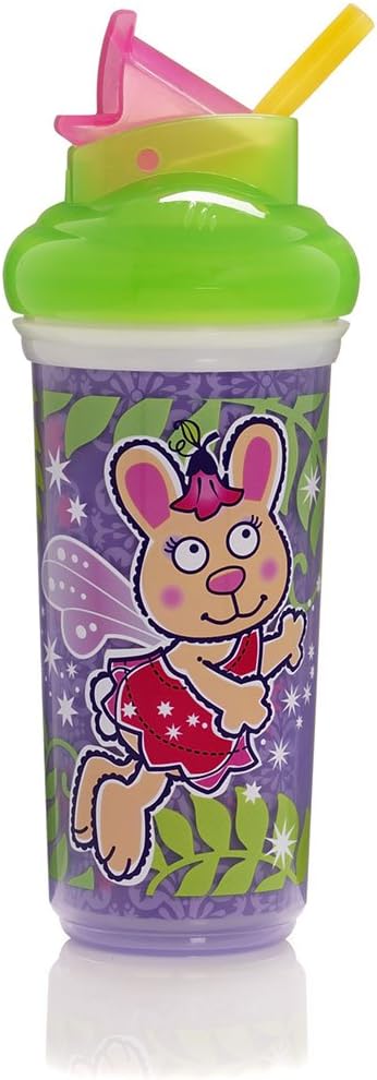 Munchkin Active Animals Insulated Straw Cup, 9 Ounce, Colors May Vary