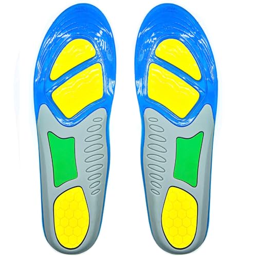 Goofort Gel Insoles Men Women 3D-Xpain™-Max Pain Relief Anti-fatigue insoles Memory Foam Insoles Shock Absorption Comfort Sports inner soles Cushion Shoe Replacement Inserts Heavy-duty-Enhanced insole