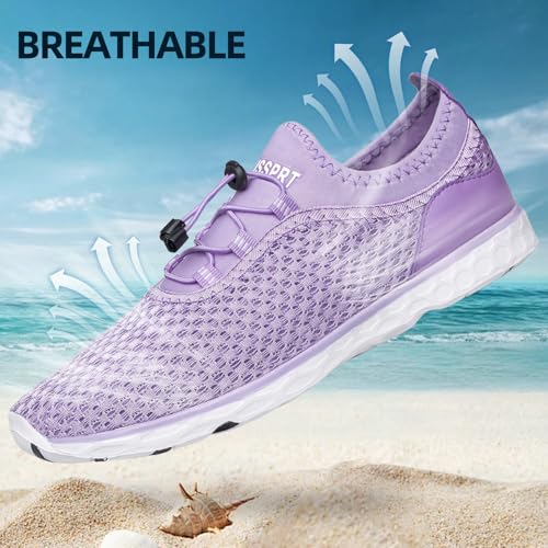 Image of DOUSSPRT Women's Water Shoes Quick Dry for Beach Swim Pool Fishing | Adult Breathable Summer Walk Aqua Sandals for River Athletic Boating Kayaking Diving Sport