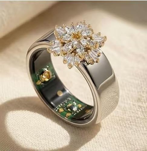 BOVIPO ���C���X�g�[���`���[�� Oura Ring Gen3/4�Ή� �W���G���[�O���[�h 14K �����b�L 3D �V���C�j�[�f�R �X�}�[�g�����O�A�N�Z�T���[ (S2)