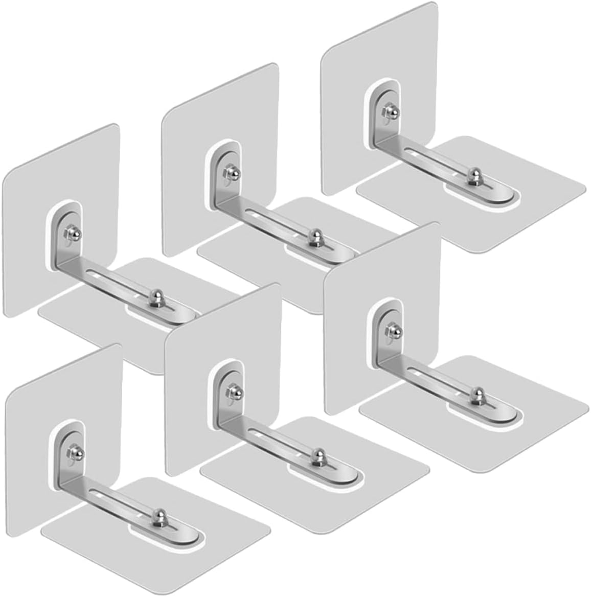 KOMBIUDA 6pcs No Drill Tip Furniture Anchors Adhesive Wall Safety Straps for Proofing Cabinets Dresser Tv Stand Easy Installation
