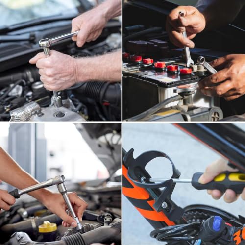 Image of TLGREEN 95-Piece Mechanic Tool Set with Storage Case, Yellow | Car Tool Kit And Wrench Tool Set with Pliers, Sockets And Bits; Organized Case for Household Maintenance And Garage Repairs