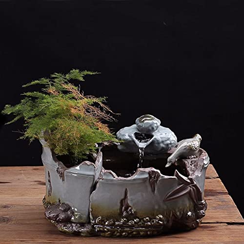 Fuente de mesa de cerámica con diseño de bambú antiguo 4