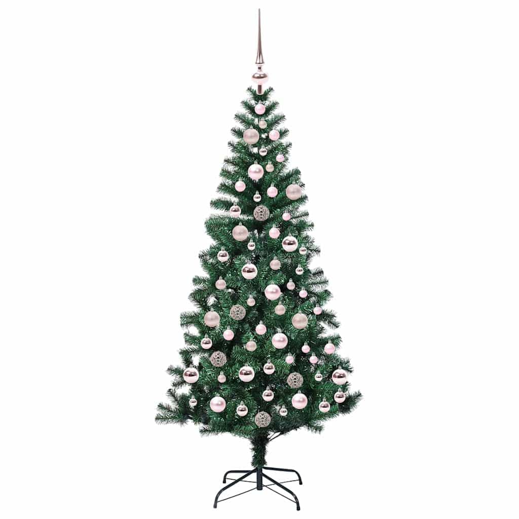 Sztuczna podświetlana choinka zielona, 180 cm, PCW, metal, 564 końcówki, 300 diod LED, 8 trybów pracy, źródło zasilania USB, salon, taras, dekoracja adwentowa
