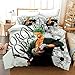 Sunangle One Piece Parure de Lit Monkey D. Luffy Et Roronoa Zoro Housse de Couette pour Enfants- Anime Cartoon 3D Ensemble de Literie 2/3 Pièces pour Garçons,B,200x200cm+80x80cmx2