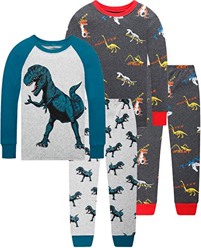 Image of Dolphin&Fish Boy Pajamas Toddler Kids Pjs Set Cotton Soft Clothes Sleepwear | Long Sleeve Elastic Cuffs,Stretch breathable,Dinosaur Space Print Options