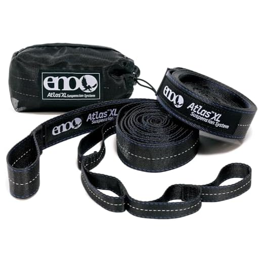 ENO, Eagles Nest Outfitters Atlas XL Hammock Straps Suspension System with Storage Bag, 400 LB Capacity, 13'6" x 1.5/.75"