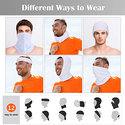 image for Norme 4 Pieces Summer Bandana Face Mask Thin Neck Gaiter Cooling Sunbl