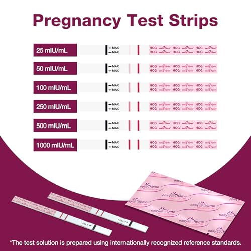 Easy@Home Pregnancy Test Strips: 20 Bulk Pregnancy Strips, Early Detection hCG Test Kit - Pruebas de Embarazo, Powered by Premom APP | 20 Pack