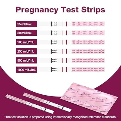 Easy@Home 60 Pregnancy Tests: Early Detection Precise Results Pregnancy Test Strips - Bulk Pregnancy Strips - 60 hCG Test Strips