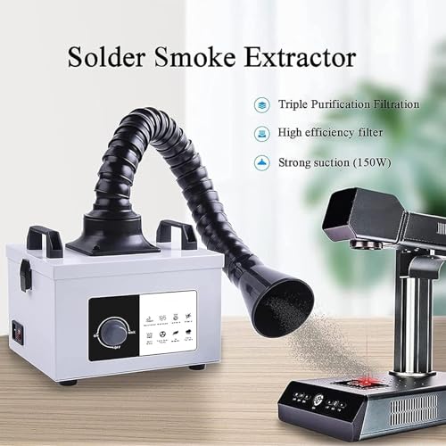 Generico Aspiratore di fumi - Purificatore di fumi di Saldatura con 4500 Giri/min, 3 filtri, Bassa rumorosità, Volume d'Aria Regolabile per Saldatura e brasatura ESD