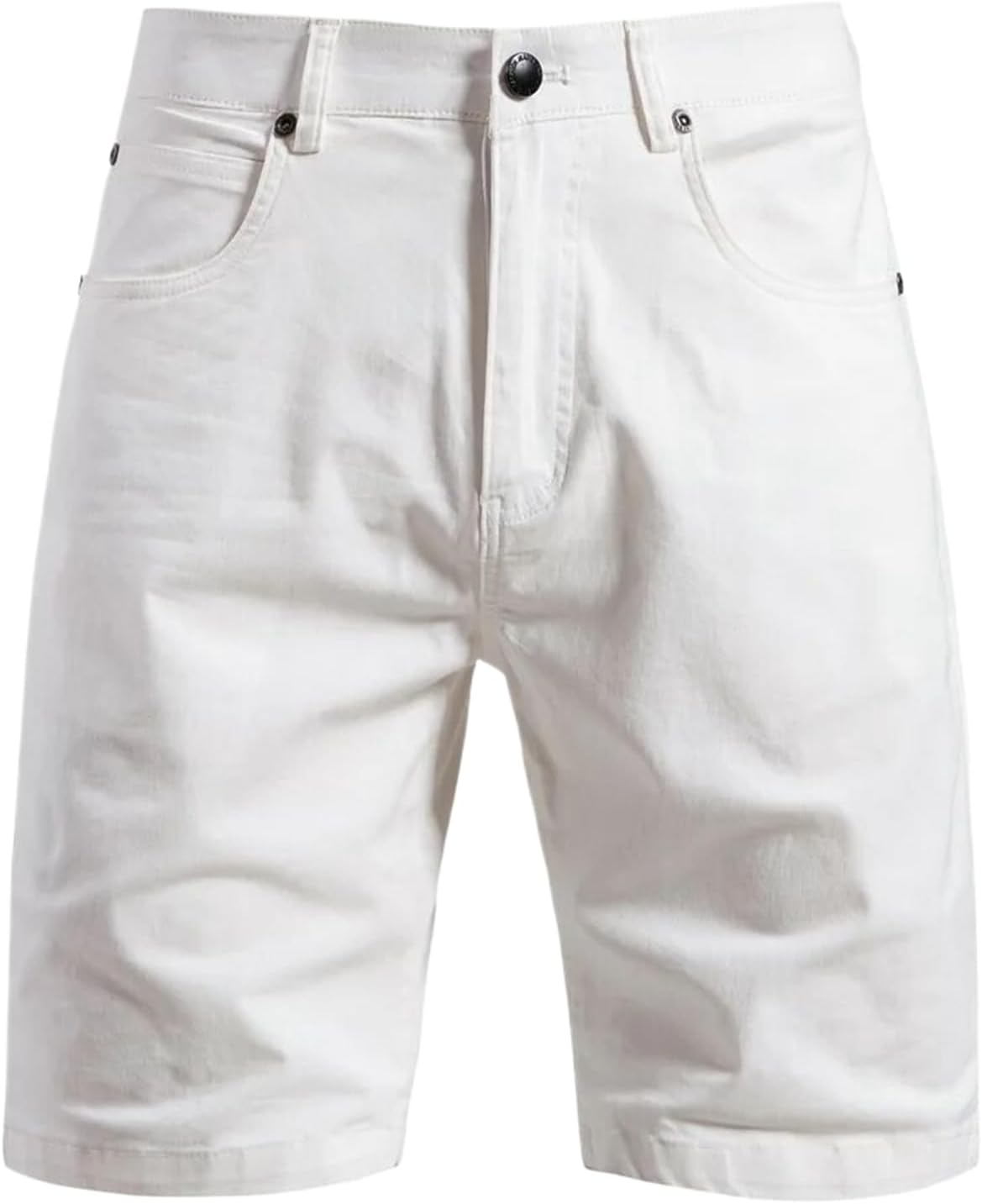 Summer Men's Shorts Cotton Solid Color Casual Shorts Elastic Waist Short Pants