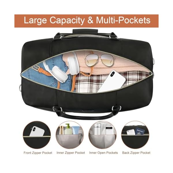 Weekender Bag For Women Travel Duffel Bag Carry On Overnight Bag With Shoe Compartment Large Nylon Travel Weekend Tote Bag