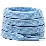 DELELE Solid Flat Shoelaces Hollow Thick Athletic Shoe Laces Strings Ligth Blue 2 Pair 47.24"